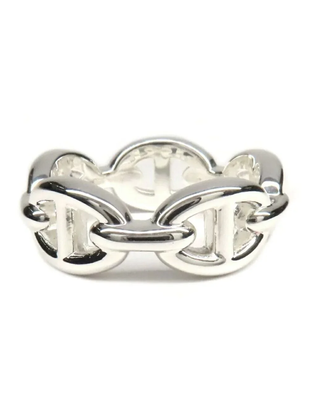 Hermes Ring Chaine D'ancre Enchainee PM 53 Silver